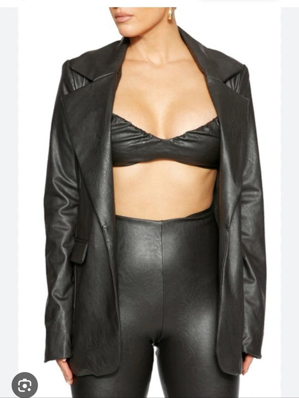 Naked Wardrobe Faux Leather Blazer